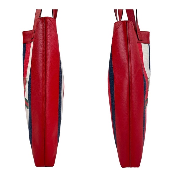 Gucci Sylie stripe tote bag large size - Picture 5 of 9